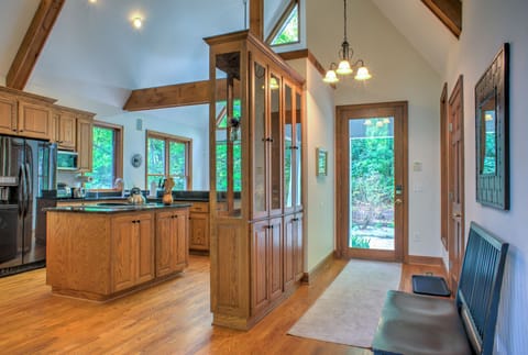 View of  Front Entry & Kitchen from Living Room