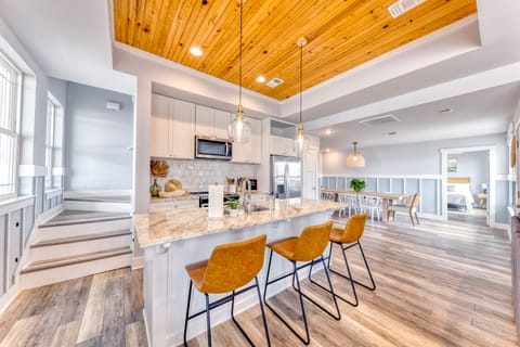 Comfy seating at the island