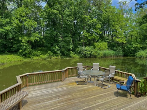 Deck overlooking pond