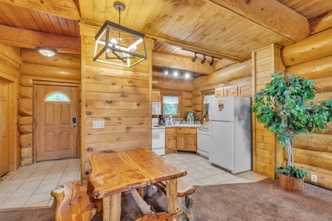 Indoors, Hardwood, Stained Wood, Refrigerator, Lamp