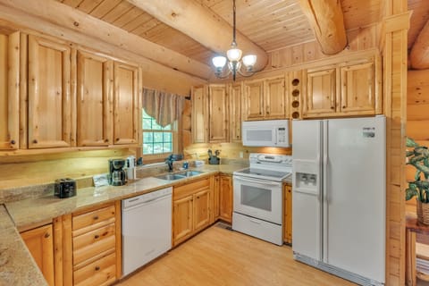 Indoors, Hardwood, Kitchen, Refrigerator, Microwave