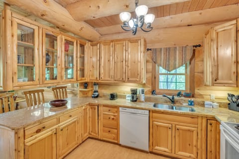 Indoors, Hardwood, Kitchen, Stained Wood, Sink