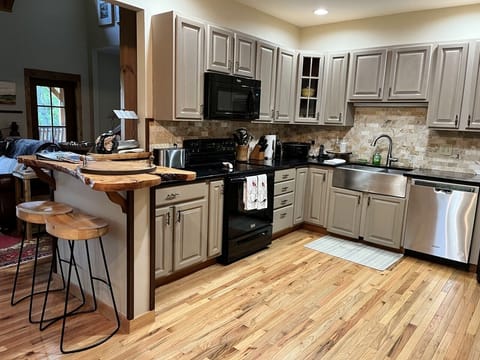 Kitchen is well-stocked.