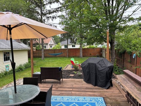 Large fully fenced in backyard.