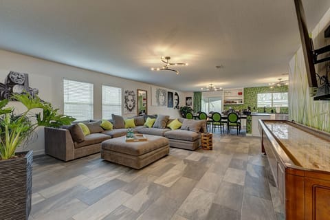 Large open concept living, dining, & kitchen