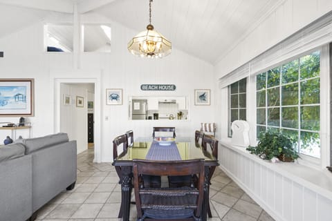 dining area view into kitchen