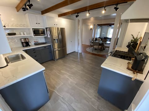 Open space from kitchen to living room