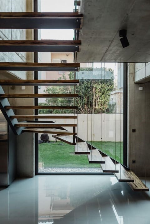 Internal stairs connecting the ground floor with the first floor of the luxury villa Krk Baska II on the island of Krk