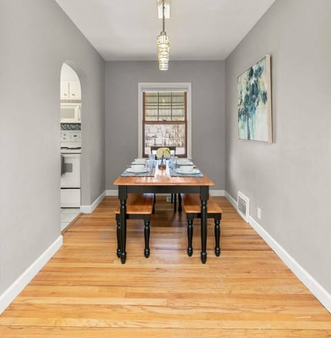 Enjoy the quaint dining room, with a beautiful view out into the backyard.