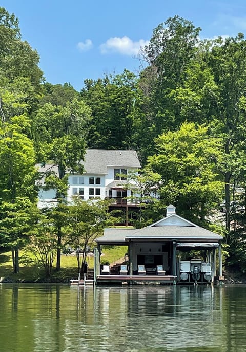 View of the house and dock from the lake