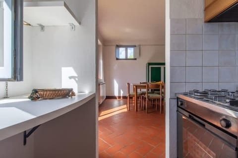 View from kitchen to living and dining room