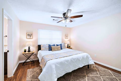 Bedroom: Relax in style with plush bedding and soft lighting, perfect for revitalizing sleep!