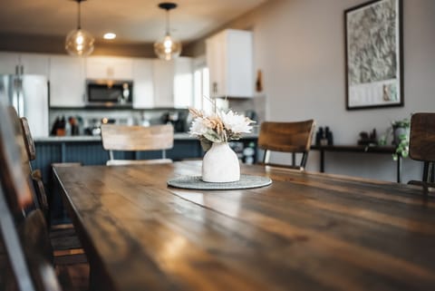 Dinner? Wine? Games? You'll love spending time at our dining table.