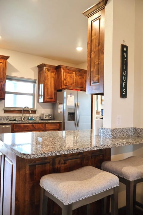 Kitchen - opens up into dining and living room