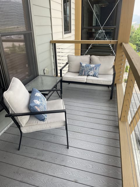 Patio overlooking Silver Mountain.