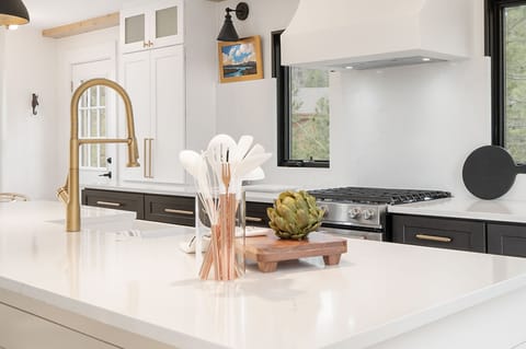 A  modern kitchen equipped with everything you need to cook and enjoy meals