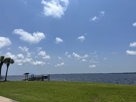 Front yard of condo on the bay.