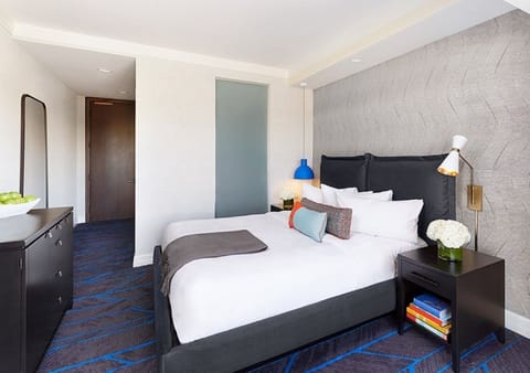 Sink into crisp linens and drift off in quiet comfort.