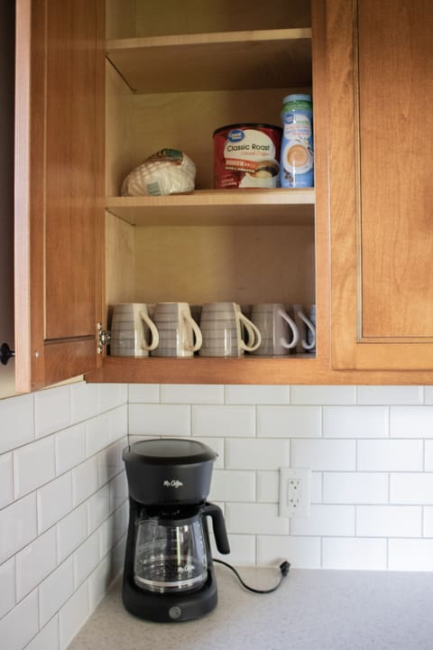 Coffee pot and supplies