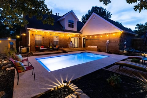 Backyard private heated pool