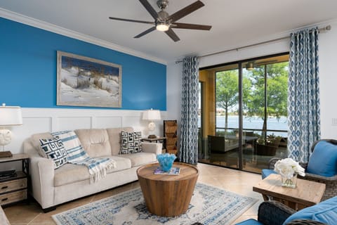 Living room with Lanai in background