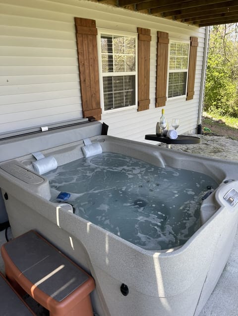 Relaxing hot tub on lower patio
