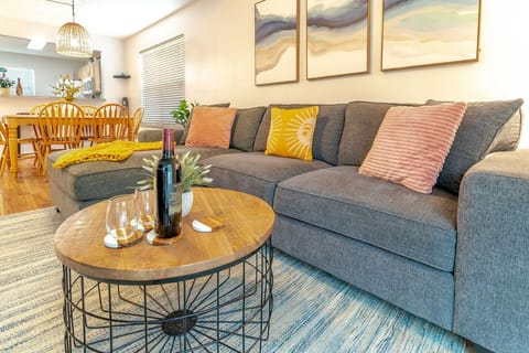 Relax in the living room after a fun day in Pensacola.