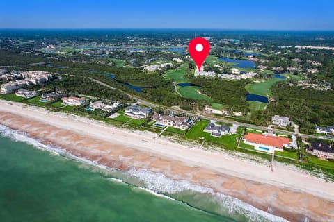 A short walk to a private beach.