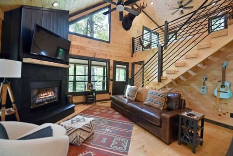 Modern meets mountain living room