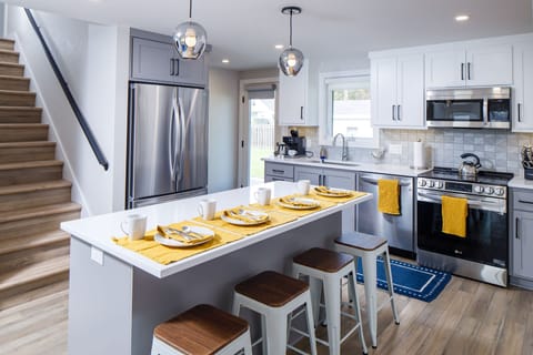 Island with seating for four