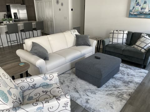 Comfortable living room with TV that has access to streaming services.  Wifi 