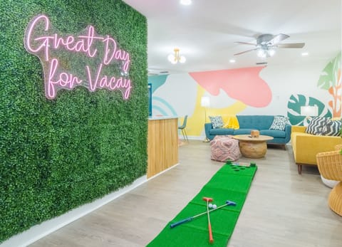 Come have a fun vacation in our beachside home! We offer Putterball for fun inside the home on those rainy days!