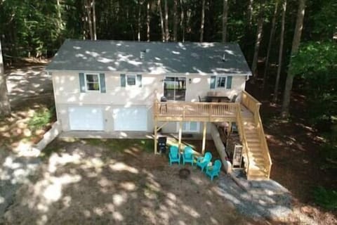 Rear view of the lake house