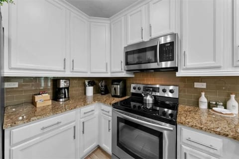 Coffee station in kitchen.