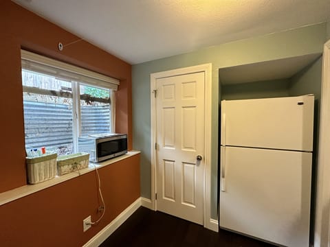 Basement microwave and fridge