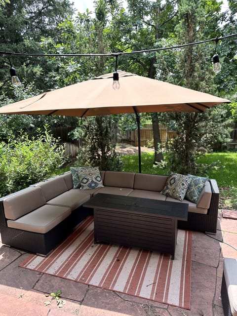 Outdoor living area with shade