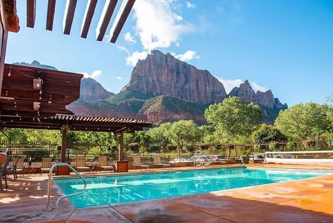 Dive into the sparkling pool with epic red-rock panoramas.