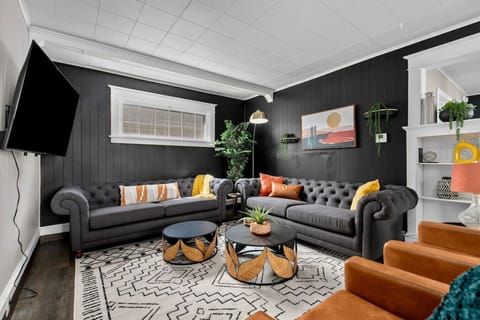 Welcome to our home! Spacious and comfortable living area has plenty of seating for family and friends.