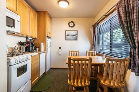 The fully-equipped kitchen has everything you need for cooking from a full range of appliances including a drip-coffee maker and a blender.