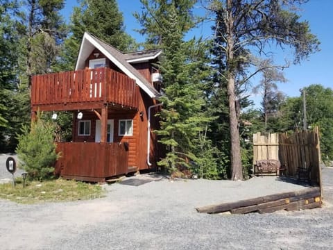Parking area beside the bunkie.