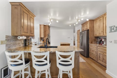 Barstool seating in the kitchen