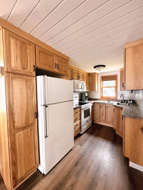 Fully stocked kitchen area