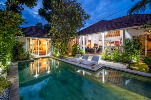 swimming pool at night