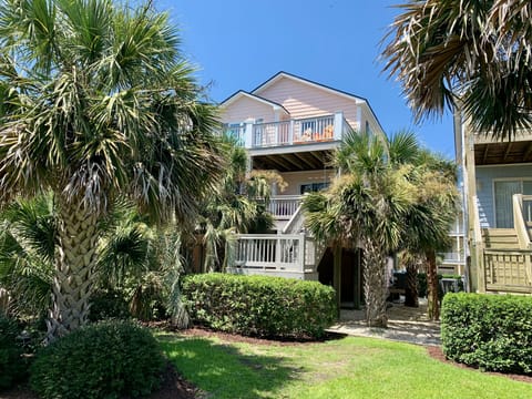 Walk Through the Lawn to Come Home from Beach