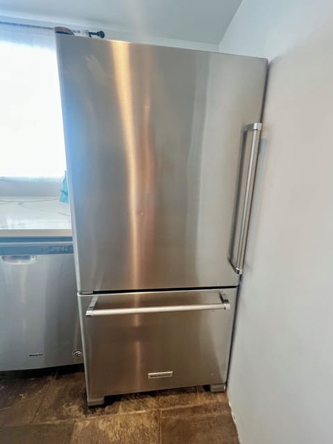 Large stainless steel fridge