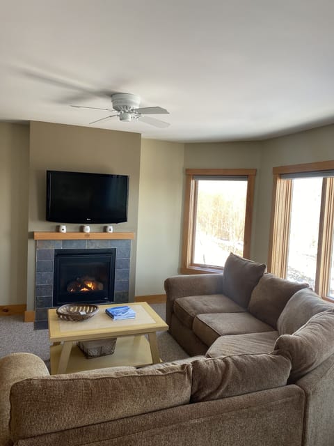 Family room with cushy sofa