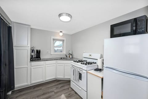 Kitchen stocked with all of the essentials and dishes and silverware for 4 guests.  Gas range and oven and Keurig coffee maker with K-Cups for your convenience.