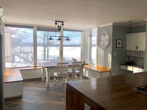 Breakfast nook with lake views