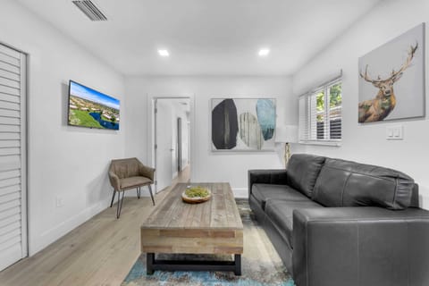 Relaxing living space boasting a Roku TV for seamless streaming