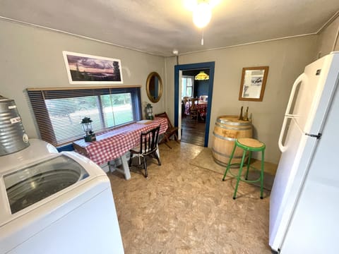 Washers and dryers for your laundry and a nice sitting area with views.